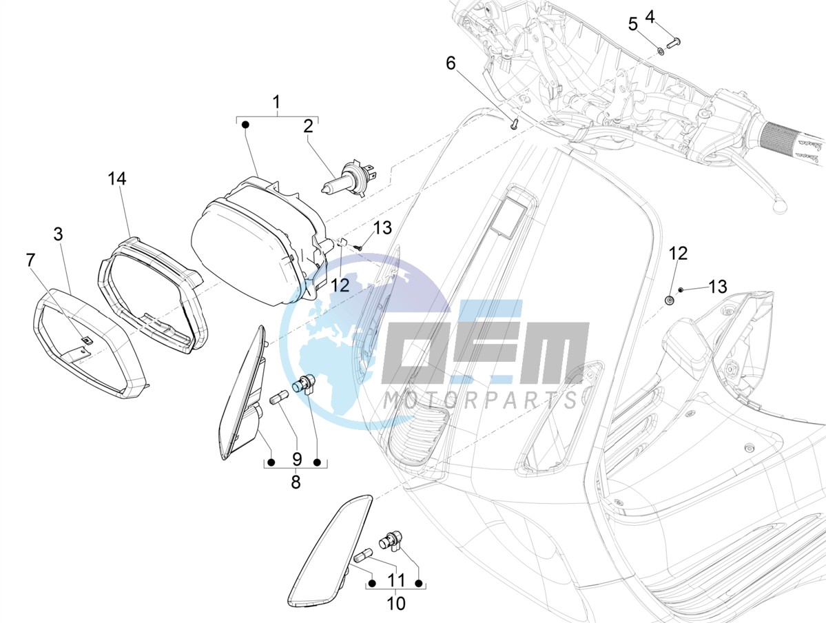 Front headlamps - Turn signal lamps