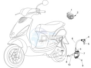 Zip 50 4T 25 Km-h (EMEA) drawing Voltage Regulators - Electronic Control Units (ecu) - H.T. Coil