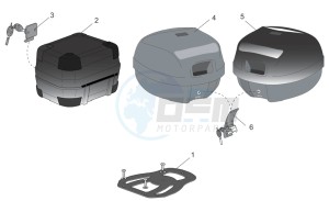 Scarabeo 50 2t (eng. Minarelli) drawing Acc. - Top/cases side cases