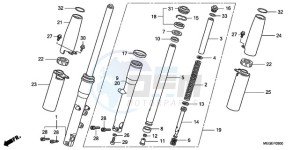 VT750CA9 Australia - (U / MME ST) drawing FRONT FORK