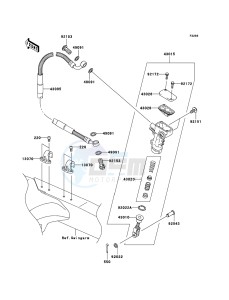 KX250F KX250T7F EU drawing Rear Master Cylinder