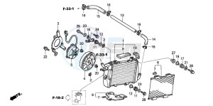 VTR1000SP RC51 drawing RADIATOR (L.) (VTR1000SP2 /3/4/5/6)