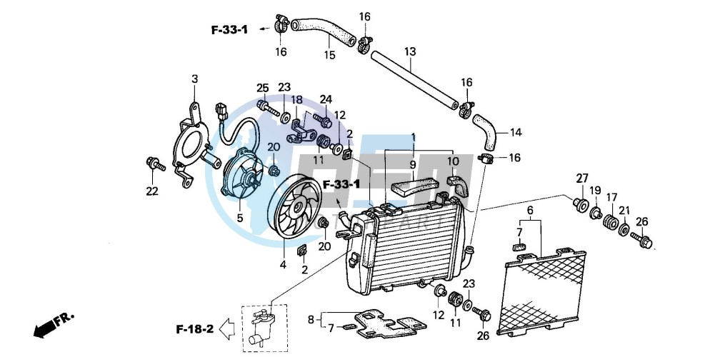 RADIATOR (L.) (VTR1000SP2 /3/4/5/6)