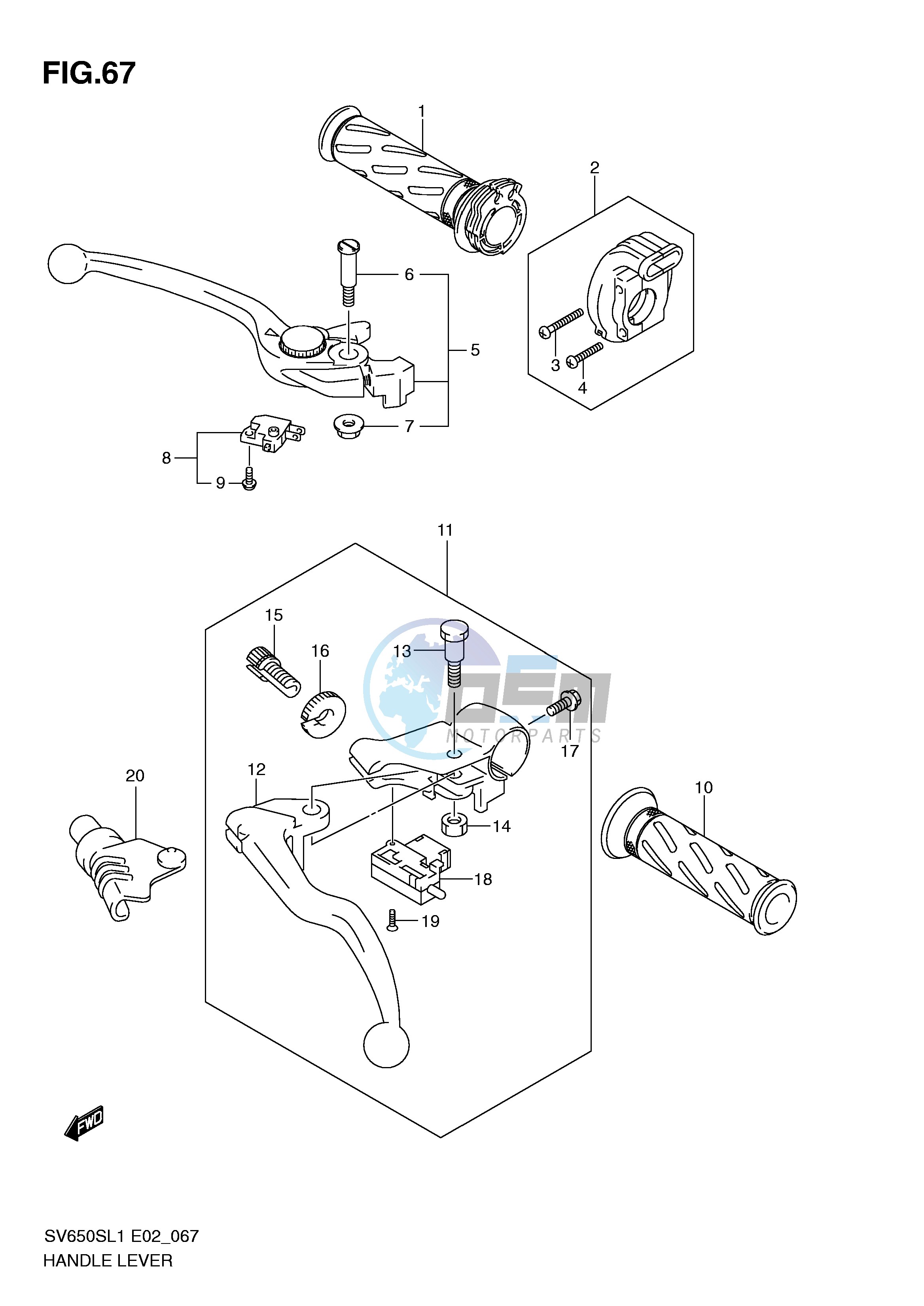 HANDLE LEVER (SV650SL1 E24)