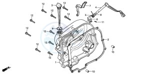 CM125C drawing RIGHT CRANKCASE COVER (E/ED/F/G/SD/SW)