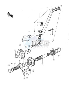 KDX 420 B [KDX420] (B1) [KDX420] drawing KICKSTARTER MECHANISM