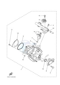 YXM700E YXM70VPXH VIKING EPS (B42F) drawing THROTTLE BODY ASSY 1