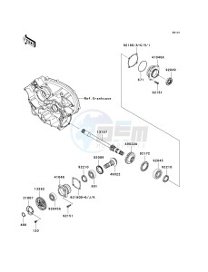 KVF 650 G [BRUTE FORCE 650 4X4I HARDWOODS GREEN HD] (G6F-G9F) G9F drawing FRONT BEVEL GEAR