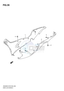 AN400 (E3-E28) Burgman drawing SIDE LEG SHIELD (MODEL K3)