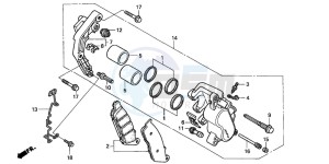 VT750C drawing FRONT BRAKE CALIPER