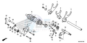 CB1100CAH UK - (E) drawing GEARSHIFT DRUM/ GEARSHIFT FORK