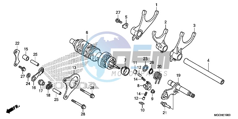 GEARSHIFT DRUM/ GEARSHIFT FORK