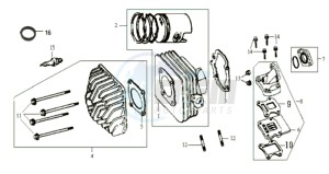 JET SPORT 50 drawing CYLINDER MET PISTON / CYLINDER HEAD