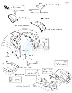 BRUTE FORCE 750 4x4i EPS KVF750HJF EU drawing Labels