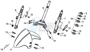 SYMPHONY 125 SR drawing FRONT FENDER / FRONT FORK/ STEERING HEAD BEARING