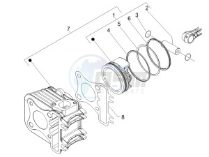 LXV 125 4T E3 drawing Cylinder - piston - wrist pin unit