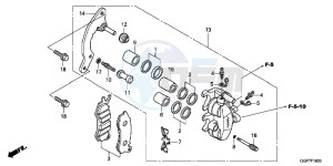 NSC50T2E NSC50T2E UK - (E) drawing FRONT BRAKE CALIPER