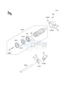 VN 1500 L [VULCAN 1500 NOMAD FI] (L5) [VULCAN 1500 NOMAD FI] drawing GEAR CHANGE DRUM_SHIFT FORK-- S- -