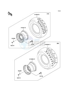 KVF360 4x4 KVF360A6F EU GB drawing Tires