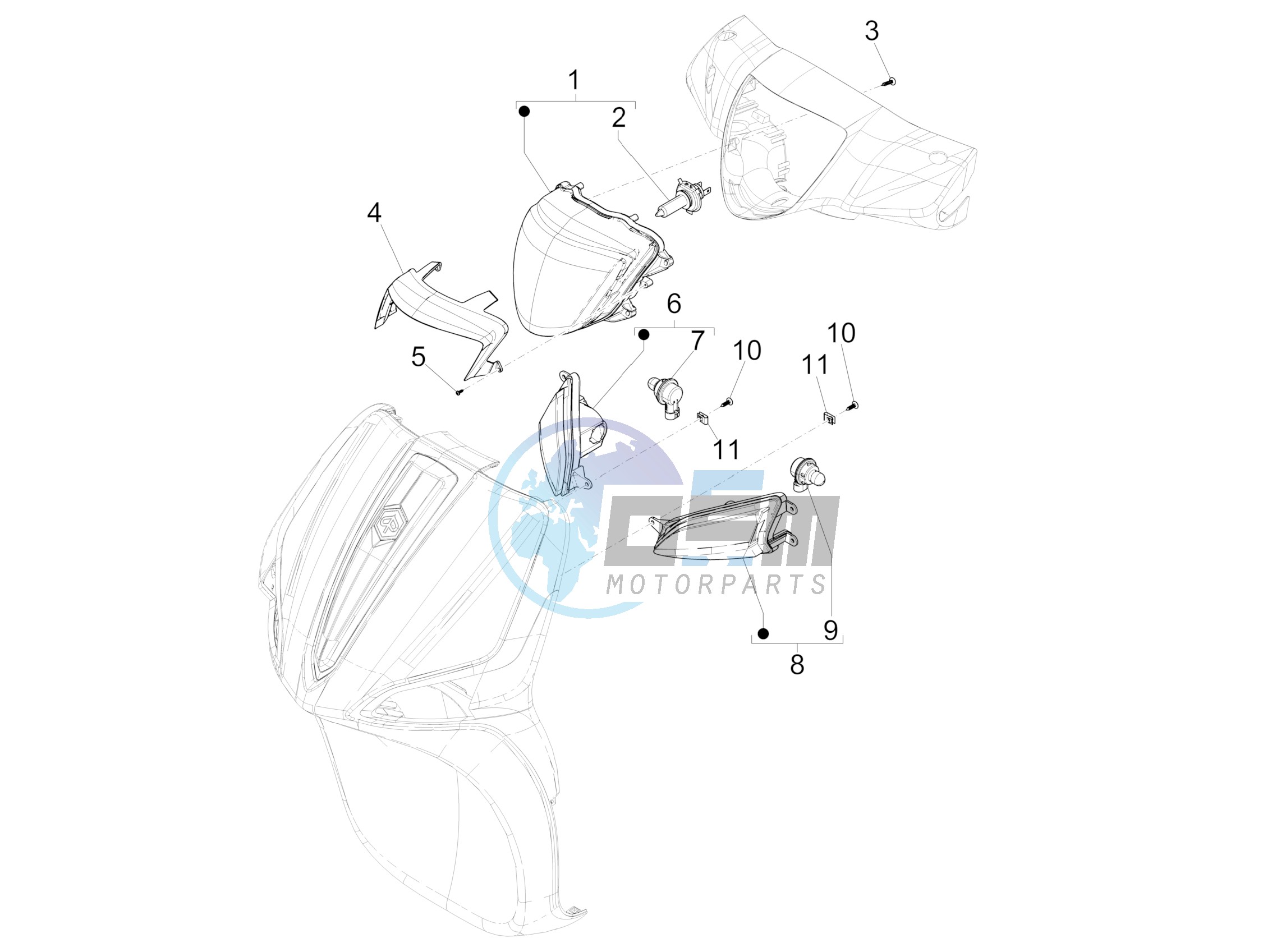 Front headlamps - Turn signal lamps