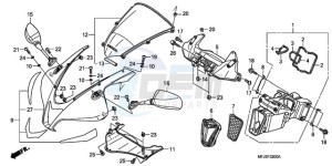 CBR600RA9 Korea - (KO / ABS MK) drawing UPPER COWL