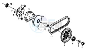 TONIK 50CC drawing CLUTCH / V BELT