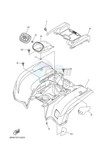 YFM700FWAD YFM700PSF GRIZZLY 700 EPS (B38A) drawing REAR FENDER