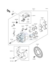 KDX 200 E [KDX200] (E4-E6)) [KDX200] drawing FRONT CALIPER-- KDX200-E5_E6- -