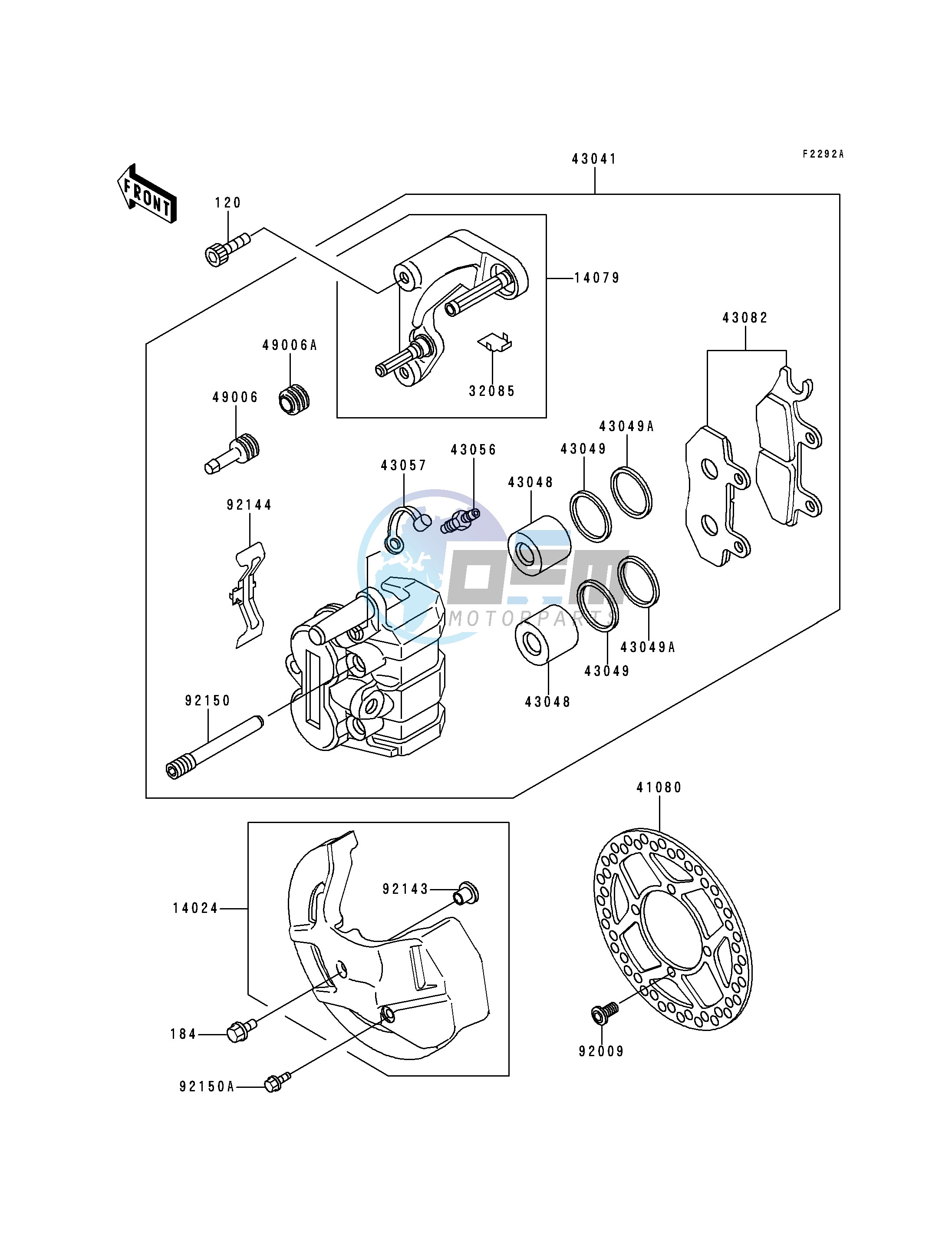 FRONT CALIPER-- KDX200-E5_E6- -