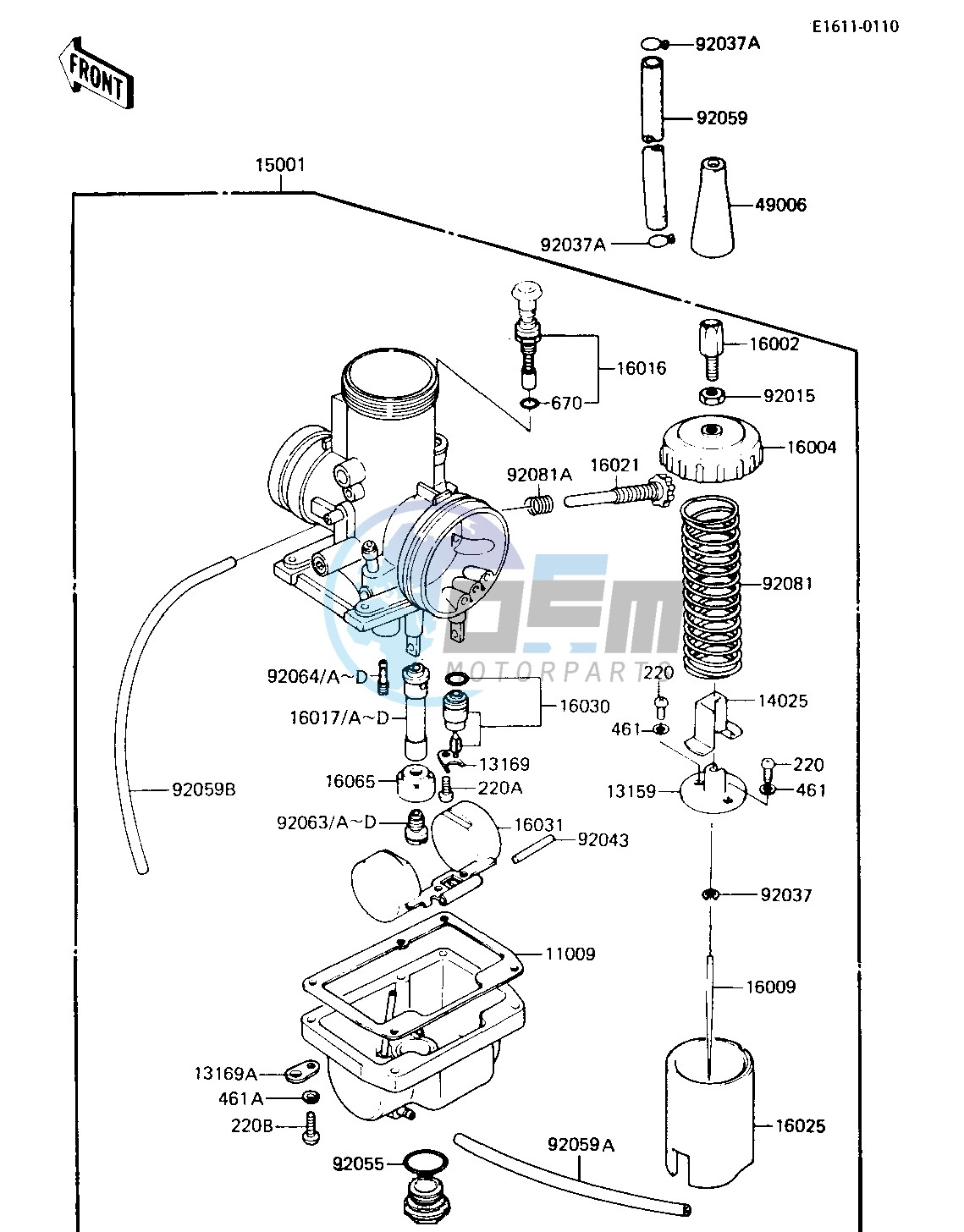 CARBURETOR   -- 84 KX80-E2- -