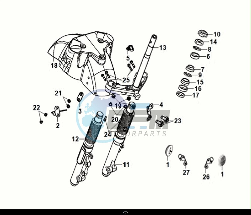 STEERING STEM - FRONT CUSHION