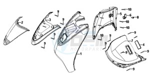 ALLO 50 25 KM/H L6 drawing FR PLATE / INNER PROTECTOR / INDICATORS