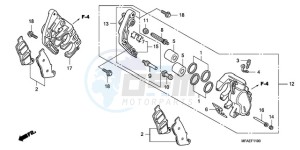 CBF1000A UK - (E / MKH) drawing FRONT BRAKE CALIPER (CBF1000)