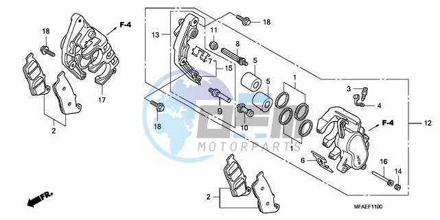 FRONT BRAKE CALIPER (CBF1000)