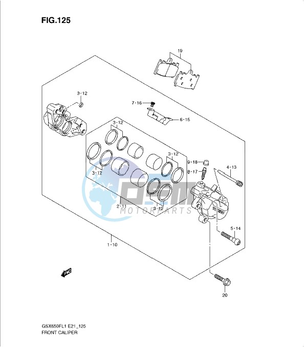 FRONT CALIPER (GSX650FL1 E21)