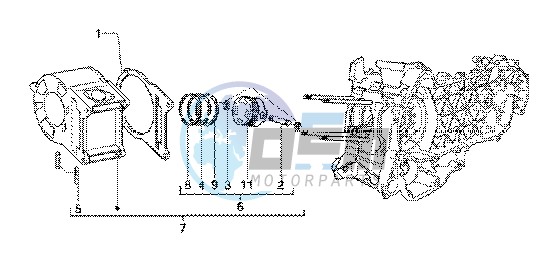 Cylinder-piston-wrist pin assy