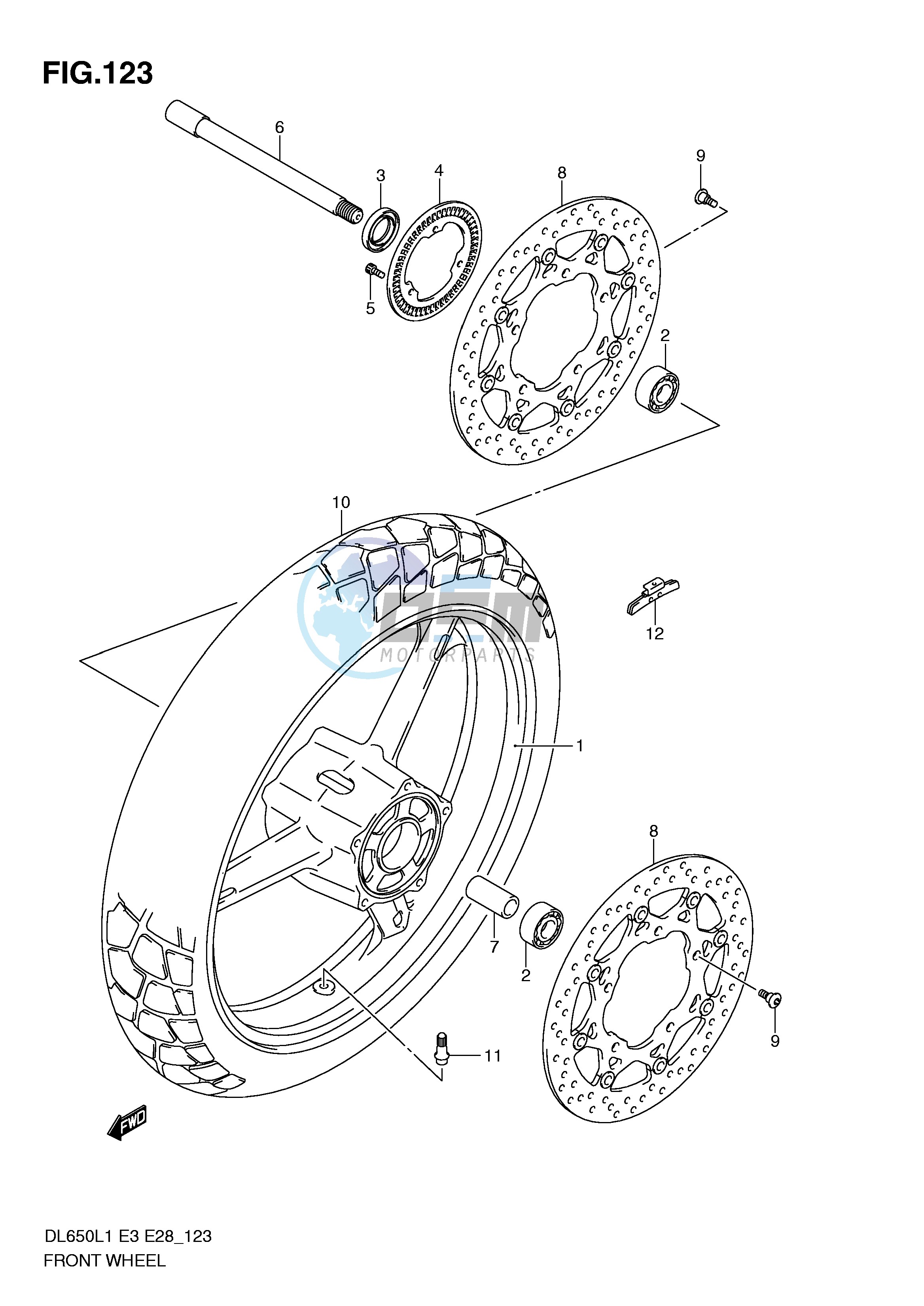 FRONT WHEEL (DL650AL1 E33)