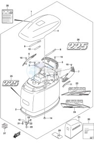 DF 225 drawing Engine Cover (Black)