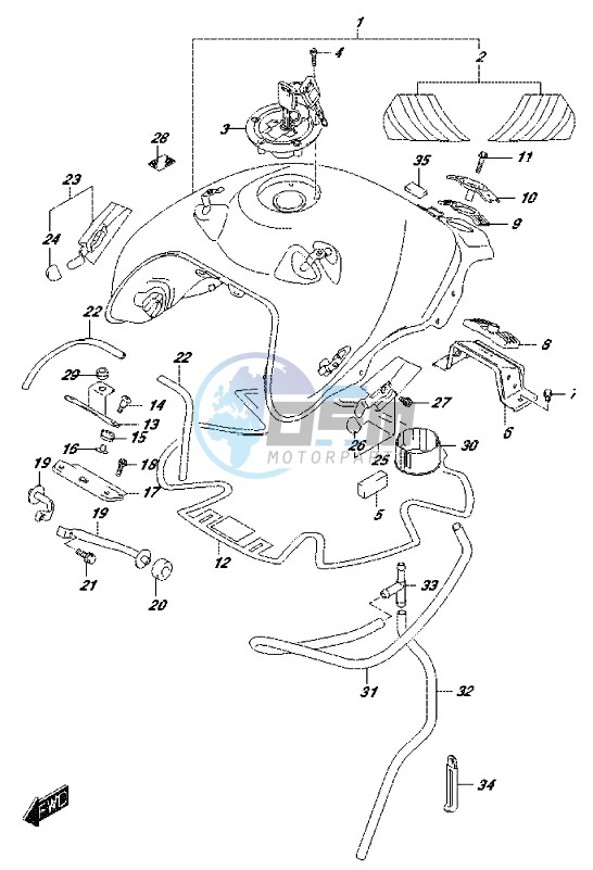 FUEL TANK (DL650AL7 E21) (FOR YU1)