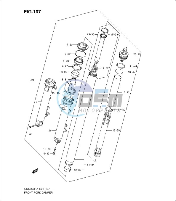 FRONT FORK DAMPER (GSX650FUL1 E21)