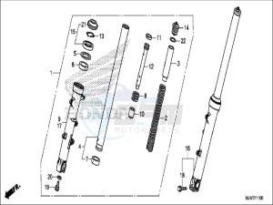 CB500FAH CB500F ED drawing FRONT FORK