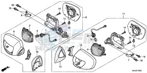 GL1800BE F6B Bagger - GL1800BE UK - (E) drawing WINKER/ MIRROR