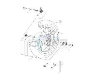 NS AEROX 50 drawing FRONT WHEEL