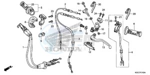 CRF150RD CRF150R Europe Direct - (ED) drawing HANDLE LEVER/SWITCH/CABLE