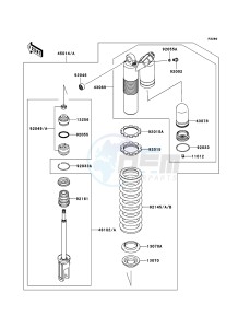KLX450R KLX450ACF EU drawing Shock Absorber(s)