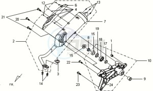 VS 125 drawing EXHAUST - REAR FORK