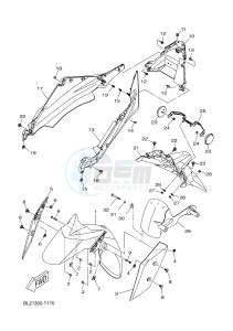 YP125RA X-MAX 125 ABS POLICE BELGIUM drawing FENDER