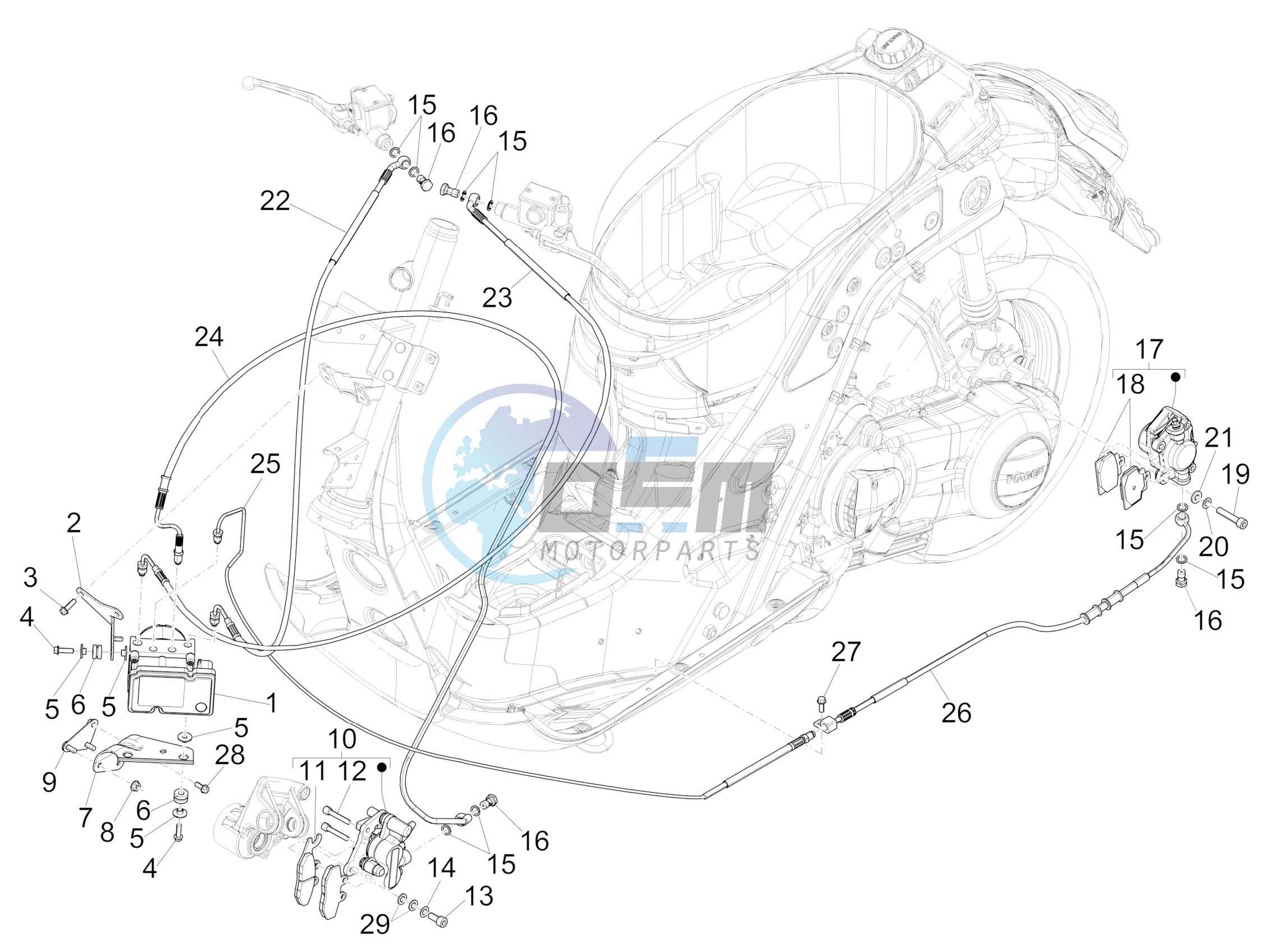 Brakes pipes - Calipers (ABS)