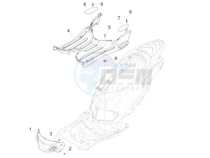 Liberty 125 4T PTT E3 (E) (EMEA) drawing Central cover - Footrests