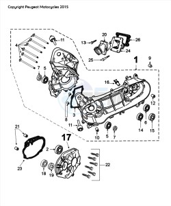 FIGHT 4 50 2T DARKSIDE drawing CRANKCASE